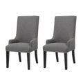 Set di 2 sedie da pranzo in tessuto poliestere grigio con piedini in legno 95 cm