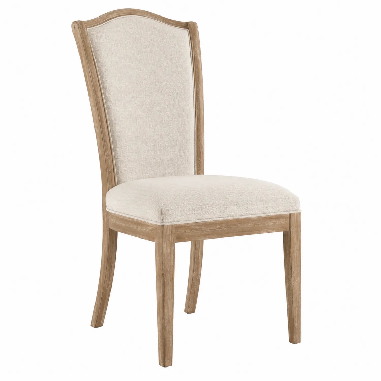 Sedia da pranzo in legno e tessuto beige
