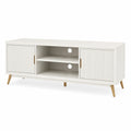 Mobile TV in MDF Bianco con Ante e Ripiani 120x40x50 cm