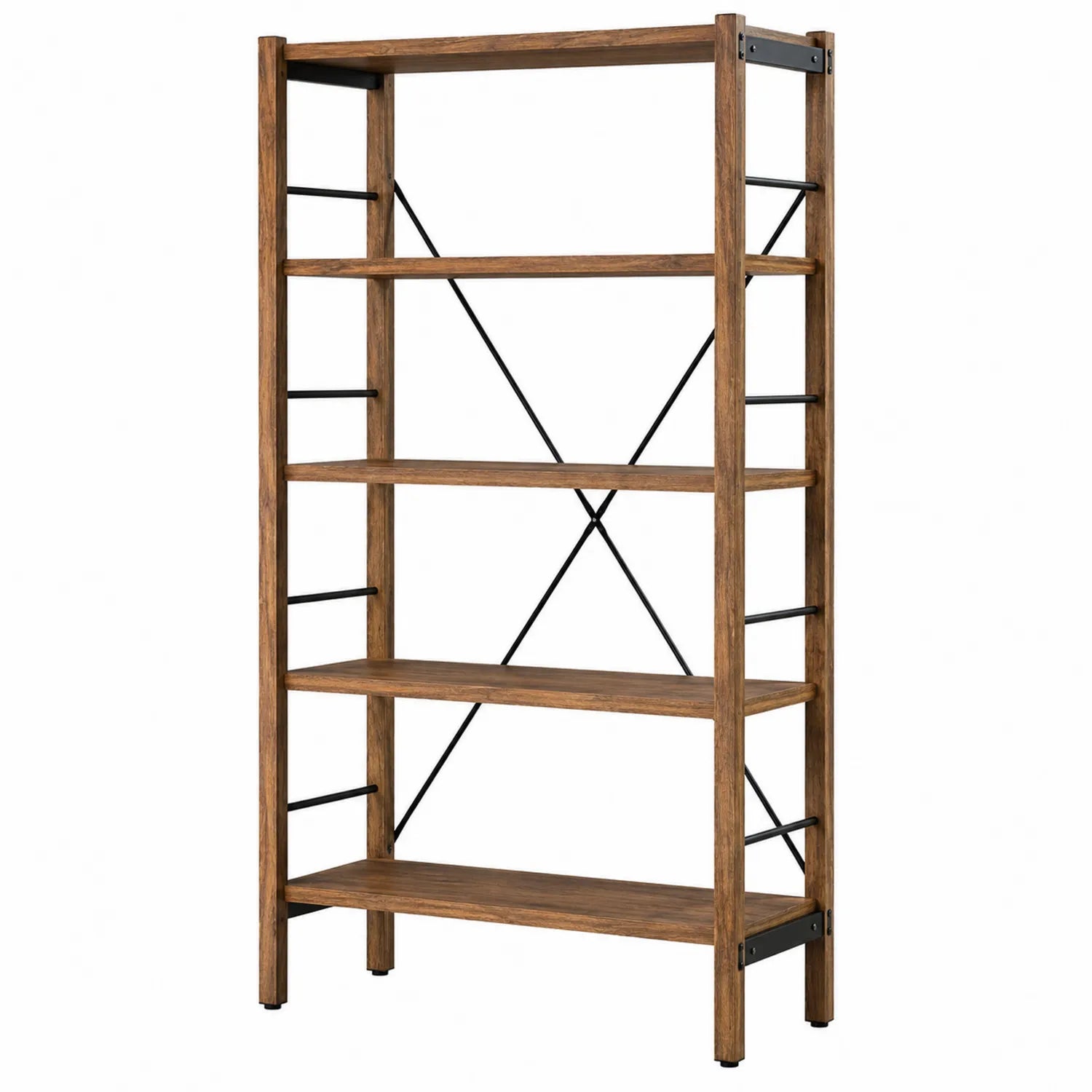 Libreria in Legno e Metallo a 5 Ripiani