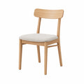 Sedia in legno massello con seduta in poliestere beige