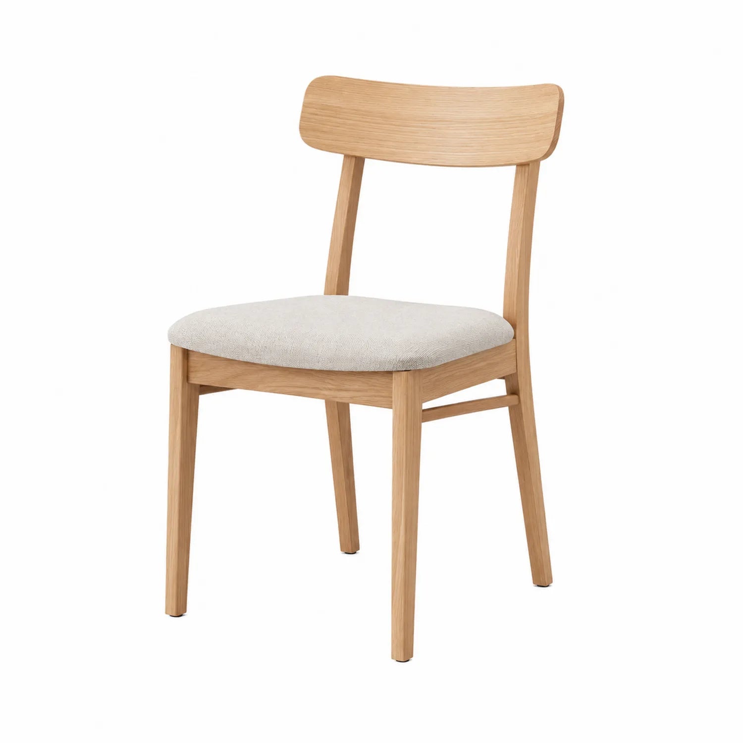 Sedia in legno massello con seduta in poliestere beige