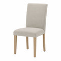 Sedia in tessuto beige con gambe in legno