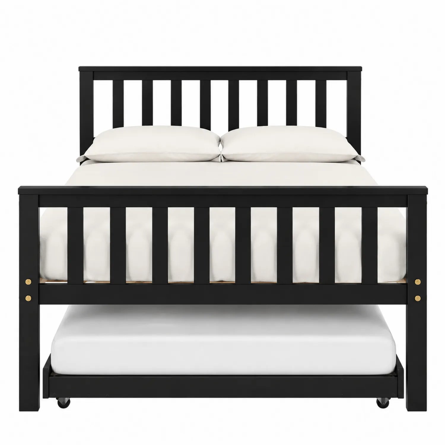 Letto matrimoniale nero in MDF con rete estraibile 200 x 160 cm