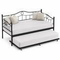 Letto in Metallo Nero con Letto Estraibile