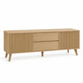Mobile TV in legno con 2 ante e 2 cassetti, 150x40x55 cm